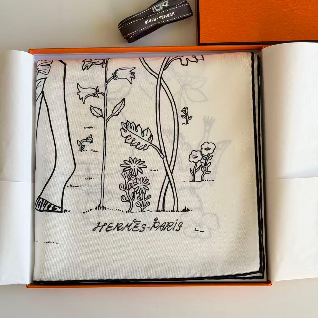 新品・未使用】エルメス カレ90 ルポミエセリエ ホワイト 2026SS