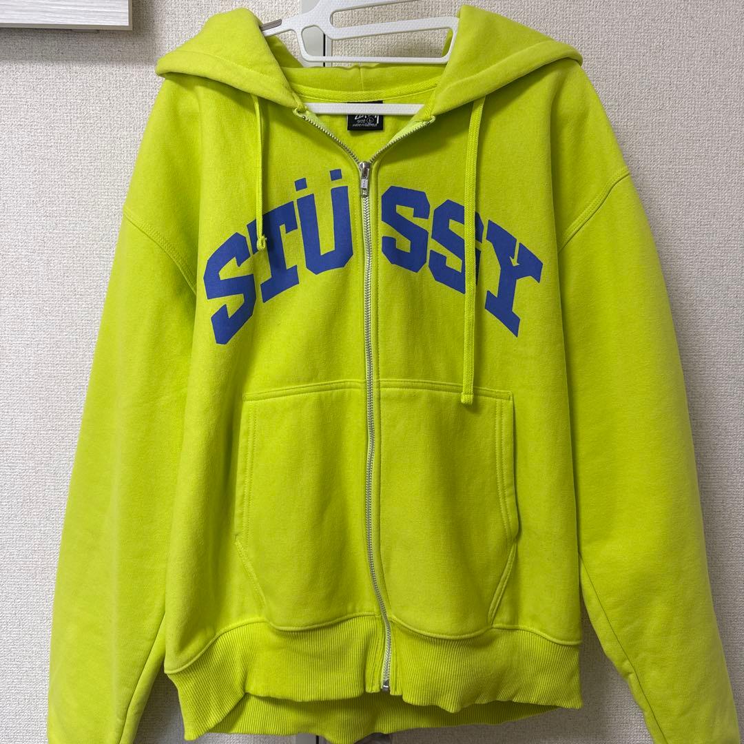STUSSY イエロー ジップアップパーカー サイズL STUSSY イエロー ジップアップパーカー サイズL - メルカリ