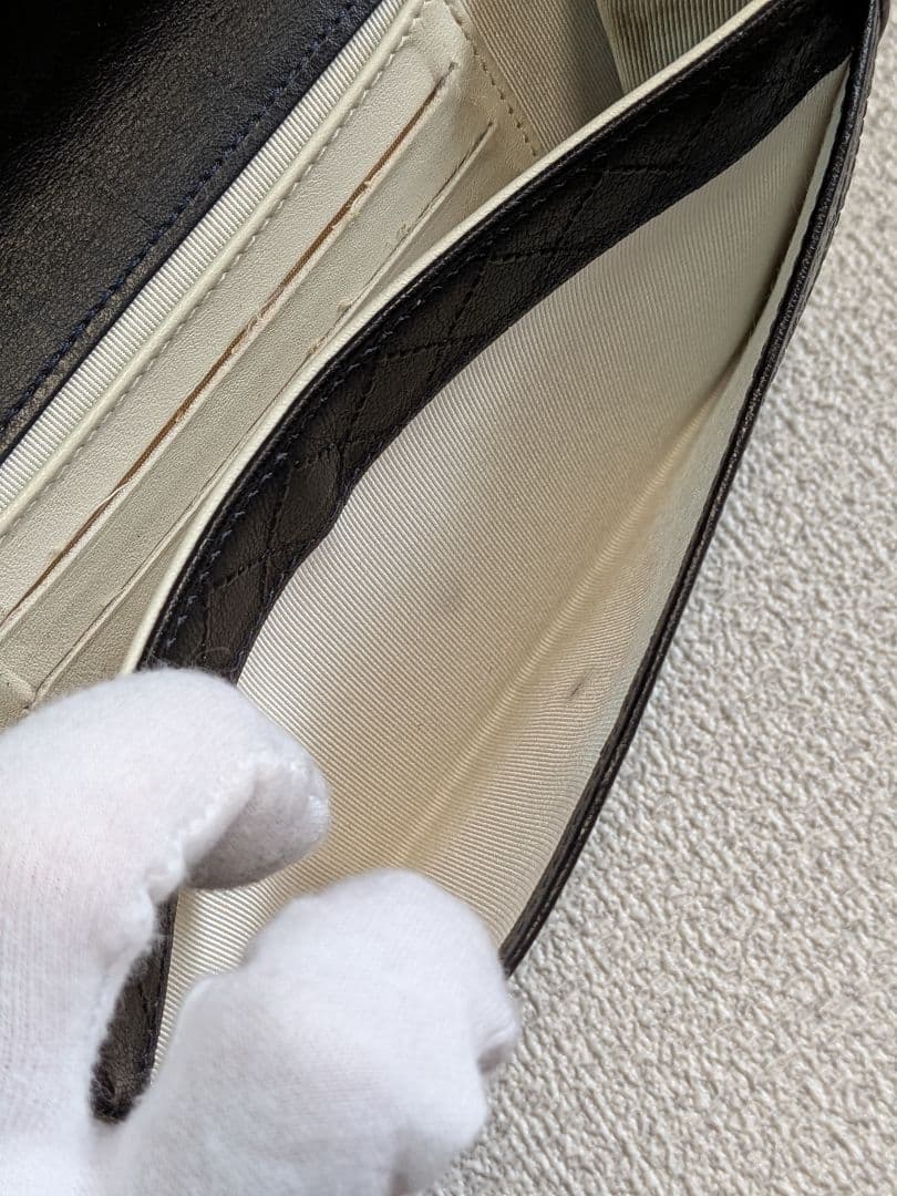 シャネル 黒 ビコローレ バイカラー 折り財布 ミニ財布 ショルダー