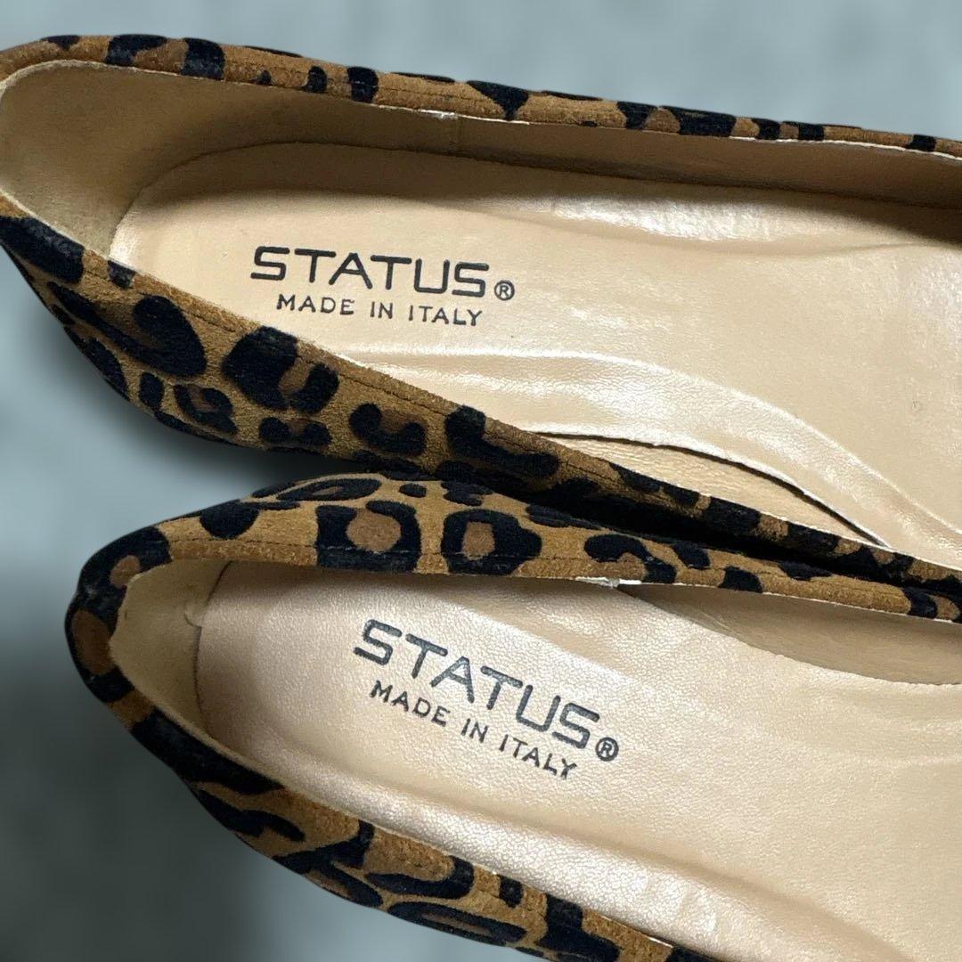 極美品 STATUS ステイタス スクエアトウ フラットシューズ パンプス