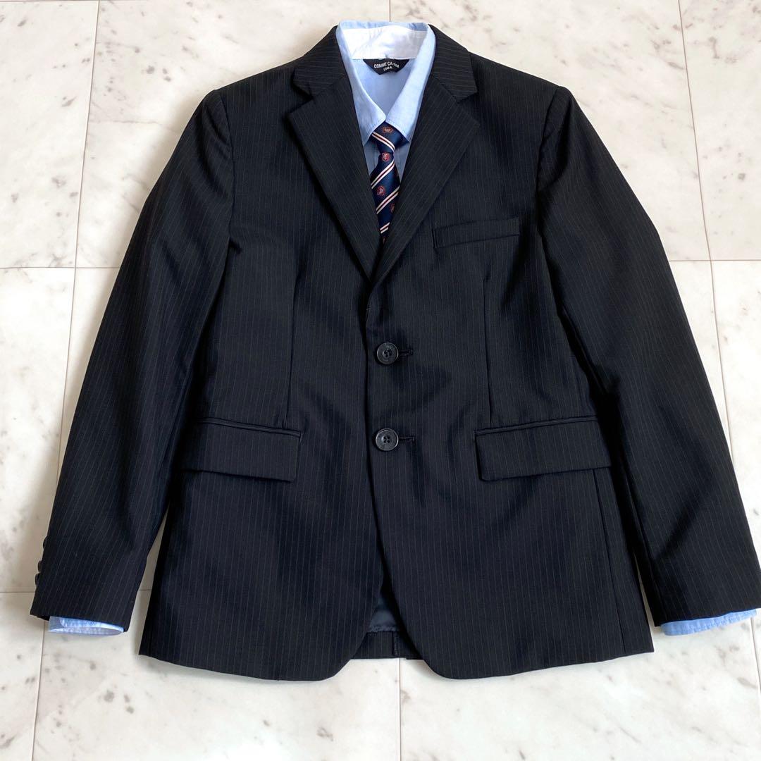 ✨コムサイズム フォーマルスーツ4点セット ピンストライプ ブラック