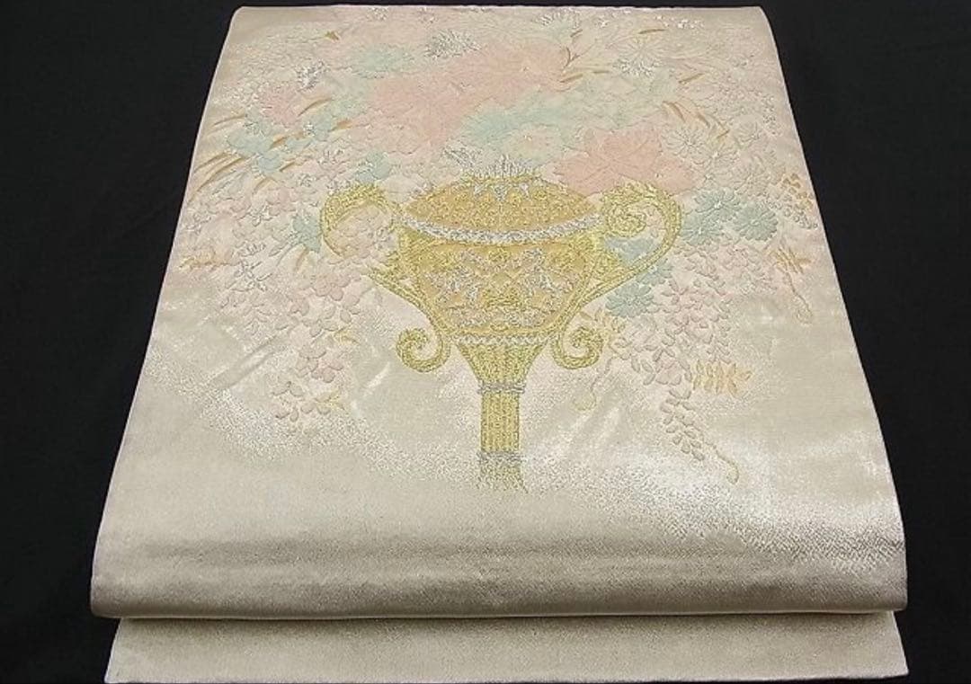 振袖フルセット6点サイズM〜L駒刺繍 渡り橋藤花房文 金彩 正絹 - メルカリ