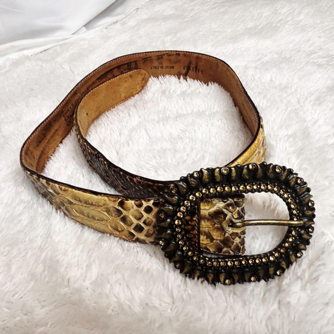 Brianzola イタリア製 蛇革ベルト 98.5cm 本革 パイソン 希少 - メルカリ