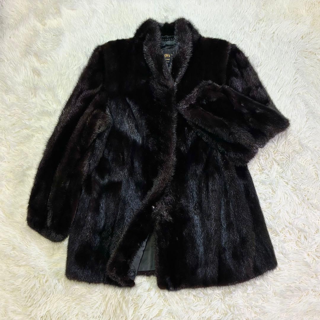 美品 SAGA MINK 毛皮 ゴールドタグ 金タグ ダークブラウン 11 - メルカリ