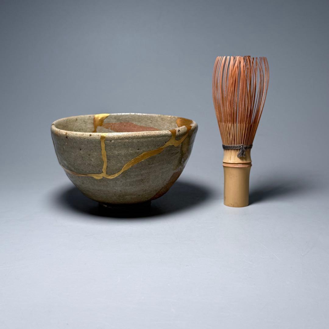 桃山〜江戸期 古唐津 無地唐津 小服茶碗 金継ぎ 発掘 古美術 蒐集家旧