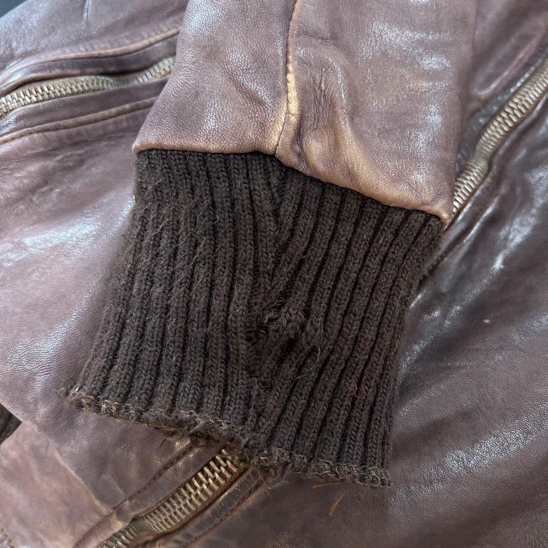 GIORGIO BRATO ビンテージ加工 ラムレザージャケット 48 - メルカリ