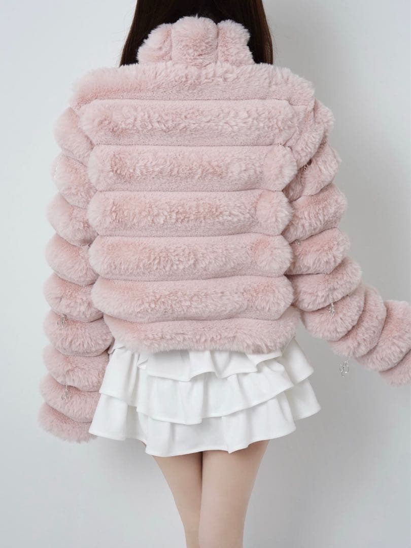 Lumi puff kirakira bijou fur coat PNK - メルカリ