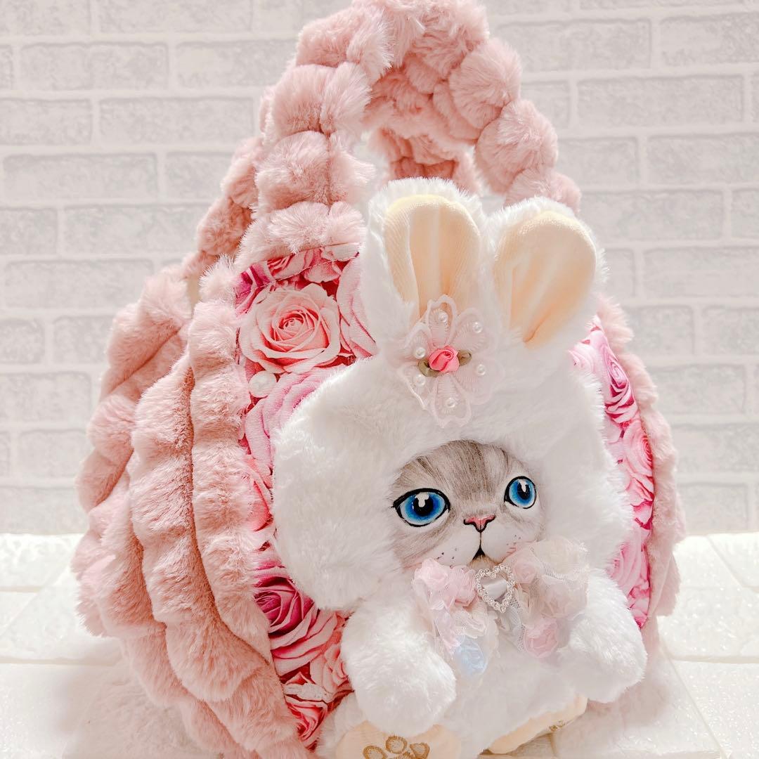 ポップコーンファー トートバッグ コヤンイサムチョン ルミちゃん 薔薇