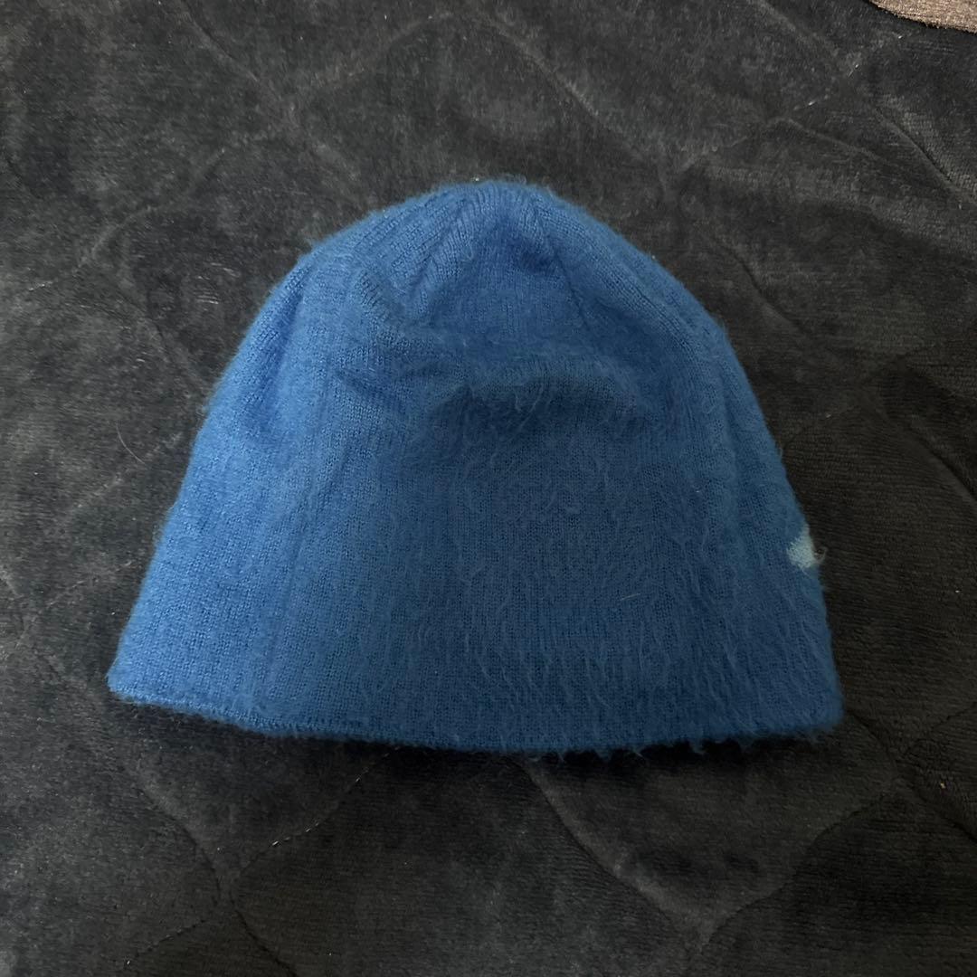 STUSSY 青色 ニット帽 グラフィックプリント