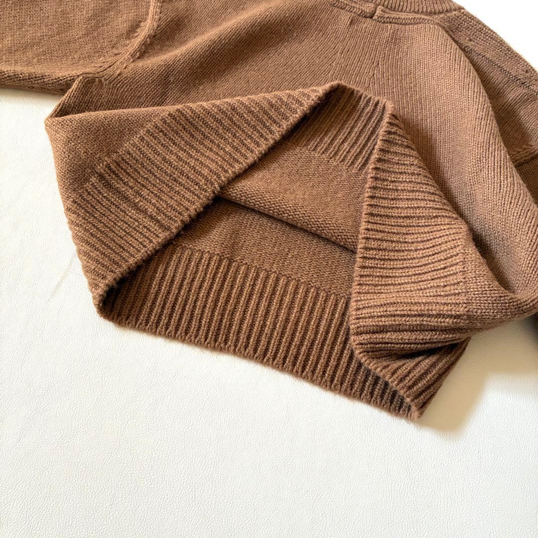 状態良好】ファクトリー キャメル100％クルーネックセーター ニット
