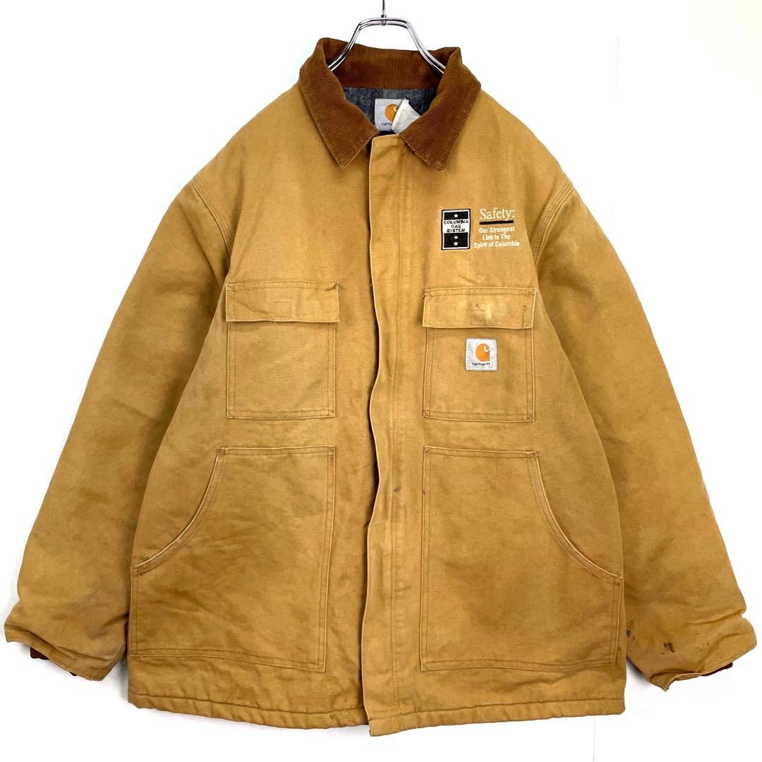 カーハートCARHARTTダックジャケット企業系刺繍ブランケット裏地
