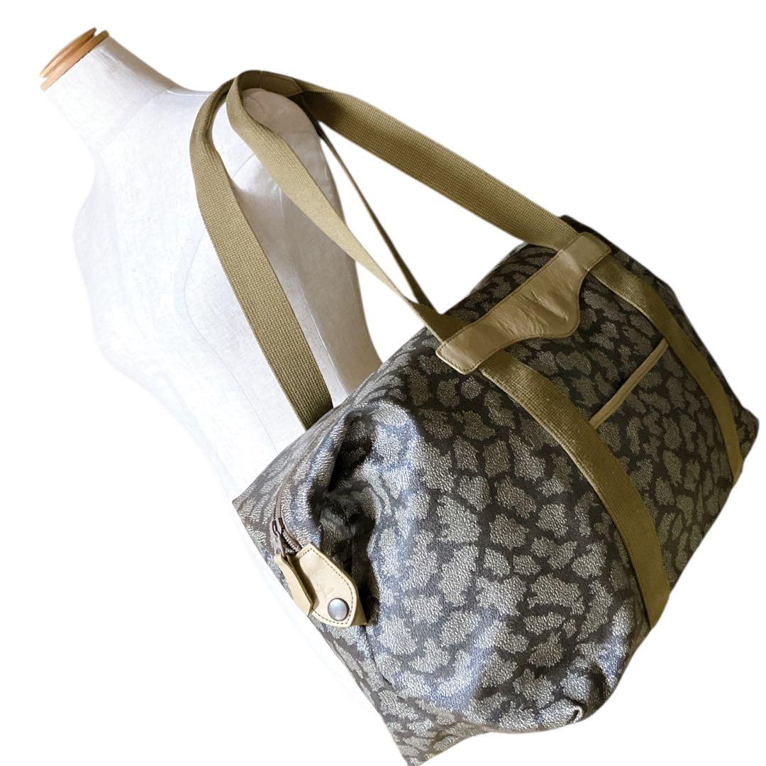 イブサンローラン ジラフ柄 肩掛け可 大容量 ユニセックスボストン