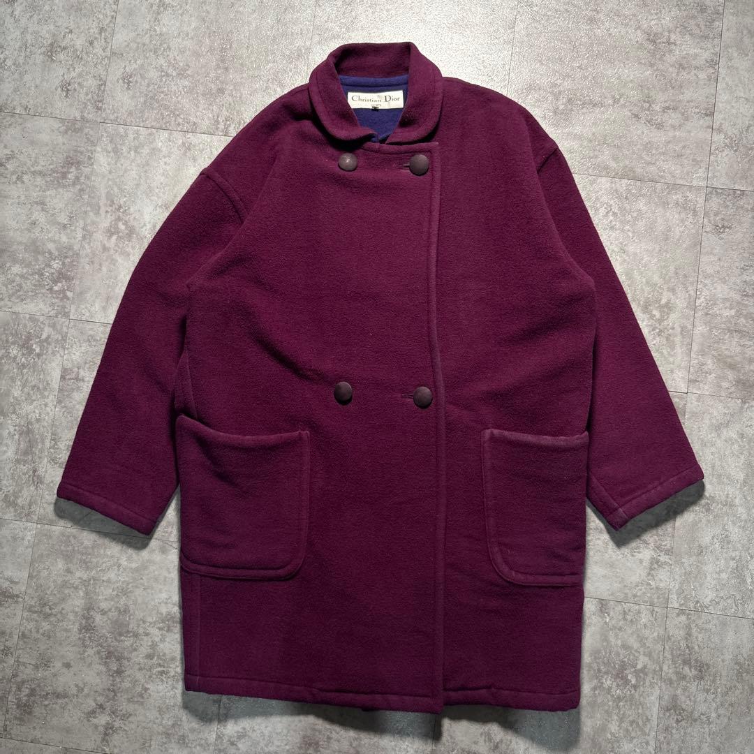 80s vintage dior wool coat ユニセックス　パープル系 Vintage 80's Purple Wool Coat – therapi
