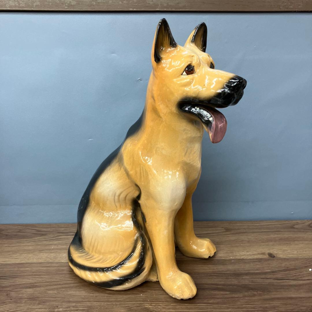 3F シェパード 陶器 置物 大型 犬 フィギュア オブジェ インテリア