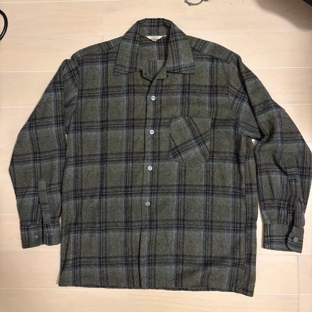 配色◎ 50s 60s SPORTS ヴィンテージ ウールシャツ 三角タグ www