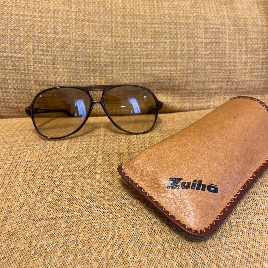 Zuiho ブラウン サングラス ケース付き - メルカリ