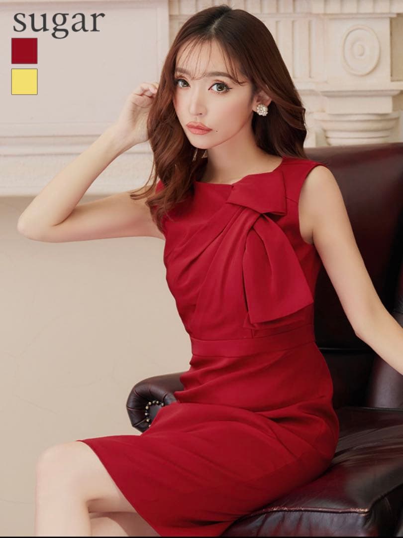 GINZA COUTURE 銀座クチュールドレス レッド ミディアム XSサイズ XSサイズあり 【GINZA COUTURE/銀座クチュール】 ツイード