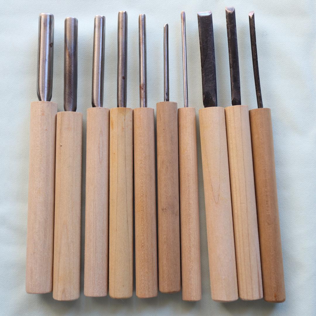 正本 ムキモノセット　全24点　坪錐10本組 　筒抜6本組　繰ヌキ3点　タズナ抜