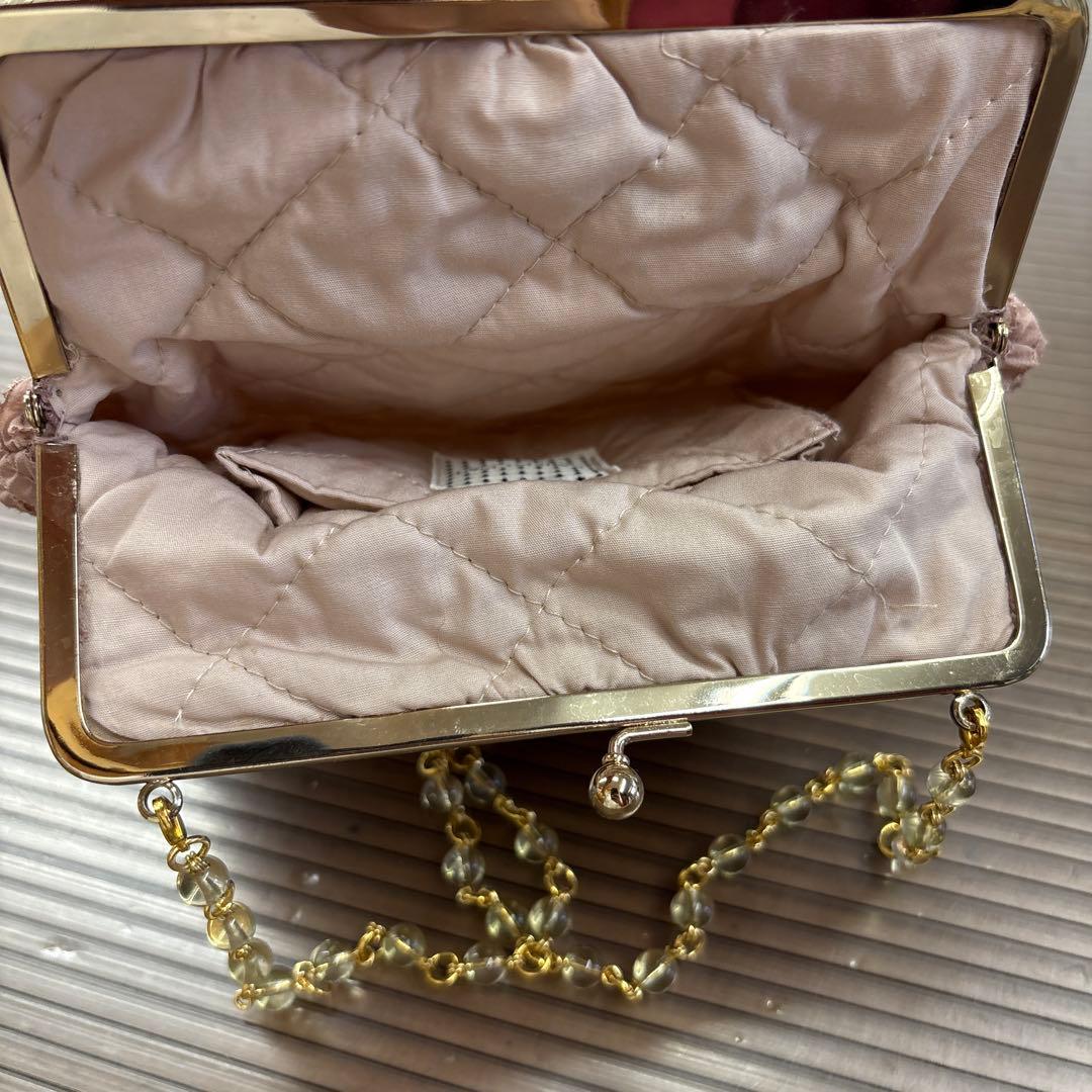 kazu様専用☆カネコイサオ 総ピコフリルがま口ポシェット/ベージュ