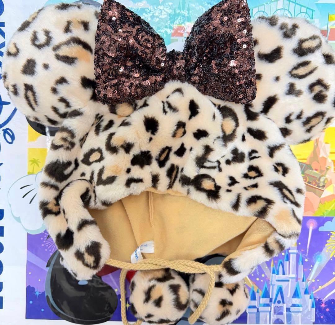ディズニー ヒョウ柄 ファンキャップ ミニー レオパード ブラウン