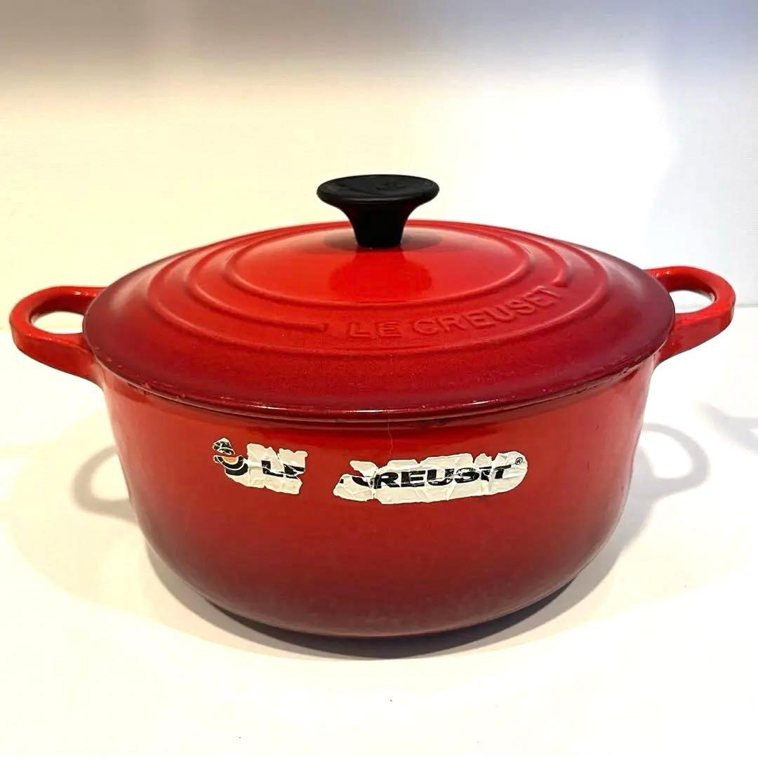 最終値下げ☆ル・クルーゼ ホーロー鍋 チェリーレッド 両手鍋 20cm