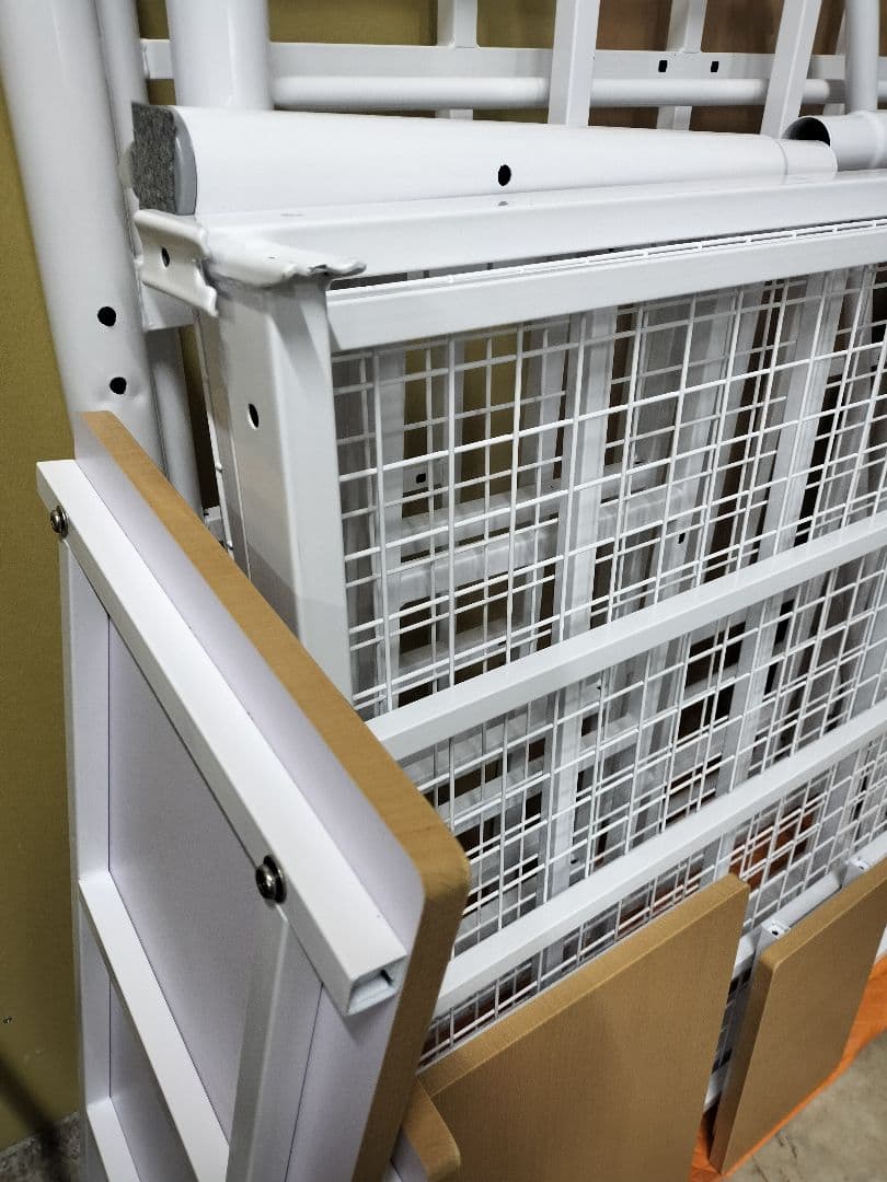 千葉市花見川区引取限定】ROSTEM 階段付きパイプロフトベッド ホワイト