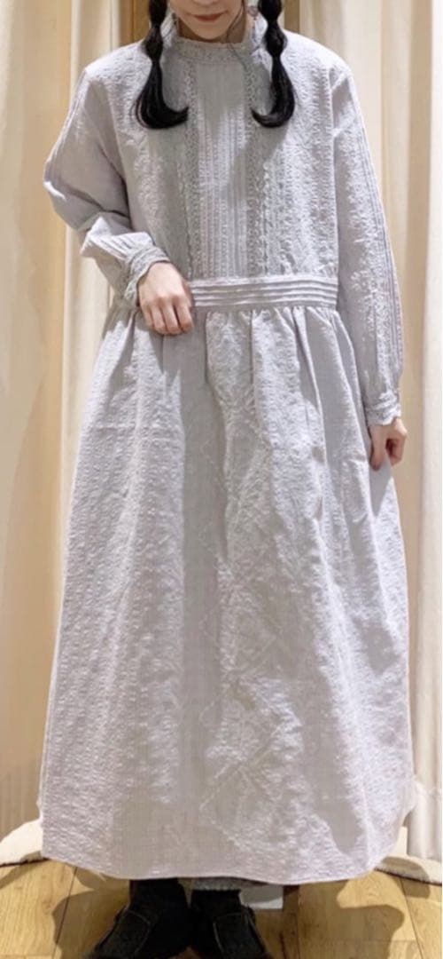 TSUHARU 新品タグ付　チェック織りレース刺繍ワンピース 中古・古着通販】TSUHARU by samansa Mos2 (ツハル バイ サマンサ