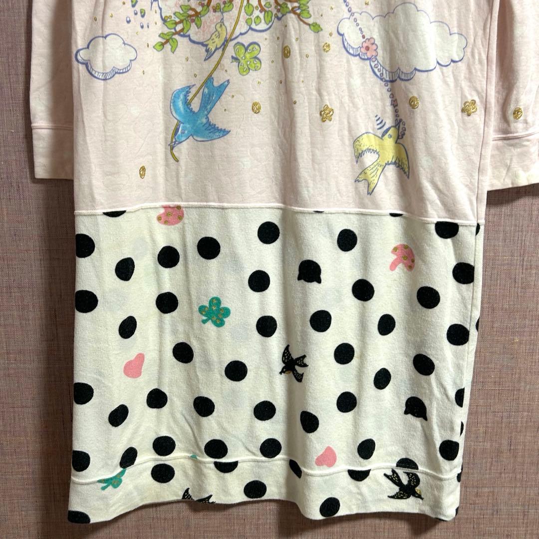 ツモリチサト スリープ ガーゼ ワンピース パジャマ ネコドット 幸運