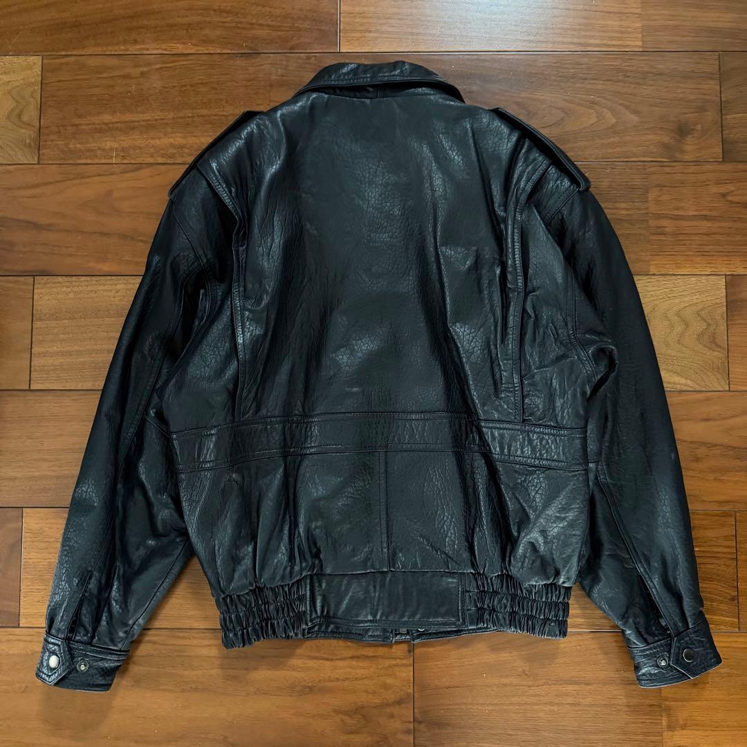 韓国製 90s A-2 G-1 リアルレザー ブラック フライトジャケット L