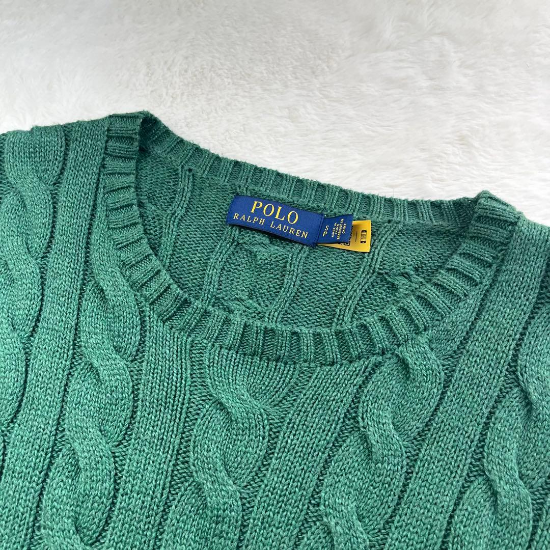 ポロラルフローレン ケーブルニット ポニー 緑QRコード S - メルカリ