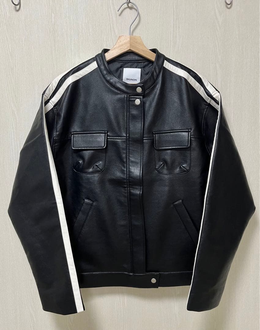 GIUNON ダブルラインレザージャケット