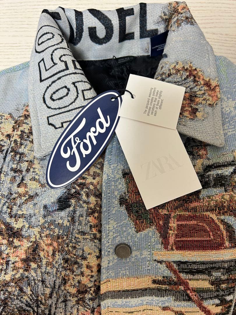 完売品 ZARA フォードジャカードパフジャケット Lサイズ新品タグ付き