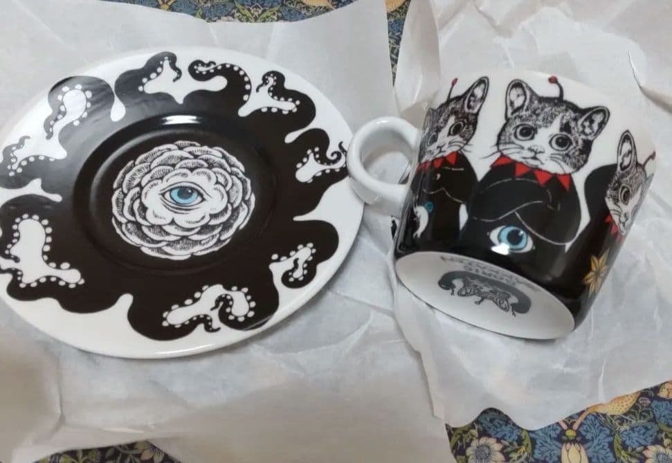 ヒグチユウコ 九谷焼 カップ＆ソーサー ギュスターヴくん ボリス雑貨店