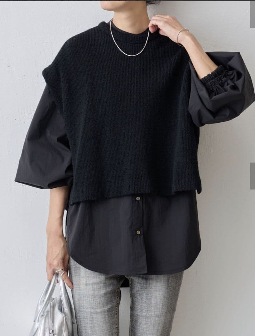 ビアズリー ジレセットシャツ ブラック 未使用品