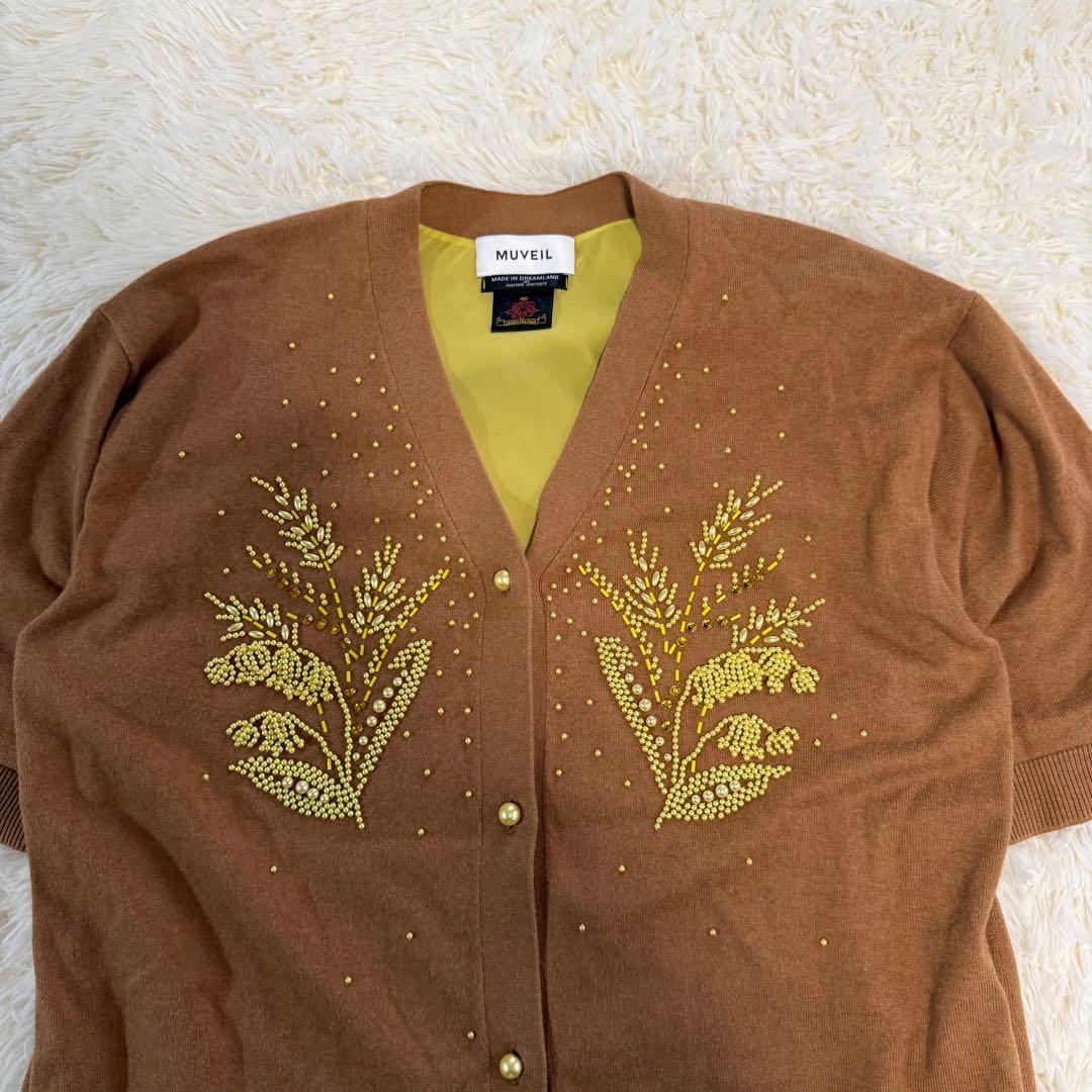 MUVEIL ミュベール ビーズ刺繍ニットワンピース M〜Lサイズ 芸能人着用
