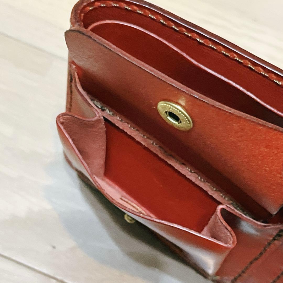 未使用】HERZ ヘルツ レザー 二つ折り財布 (WS-7) 赤 レッド - メルカリ