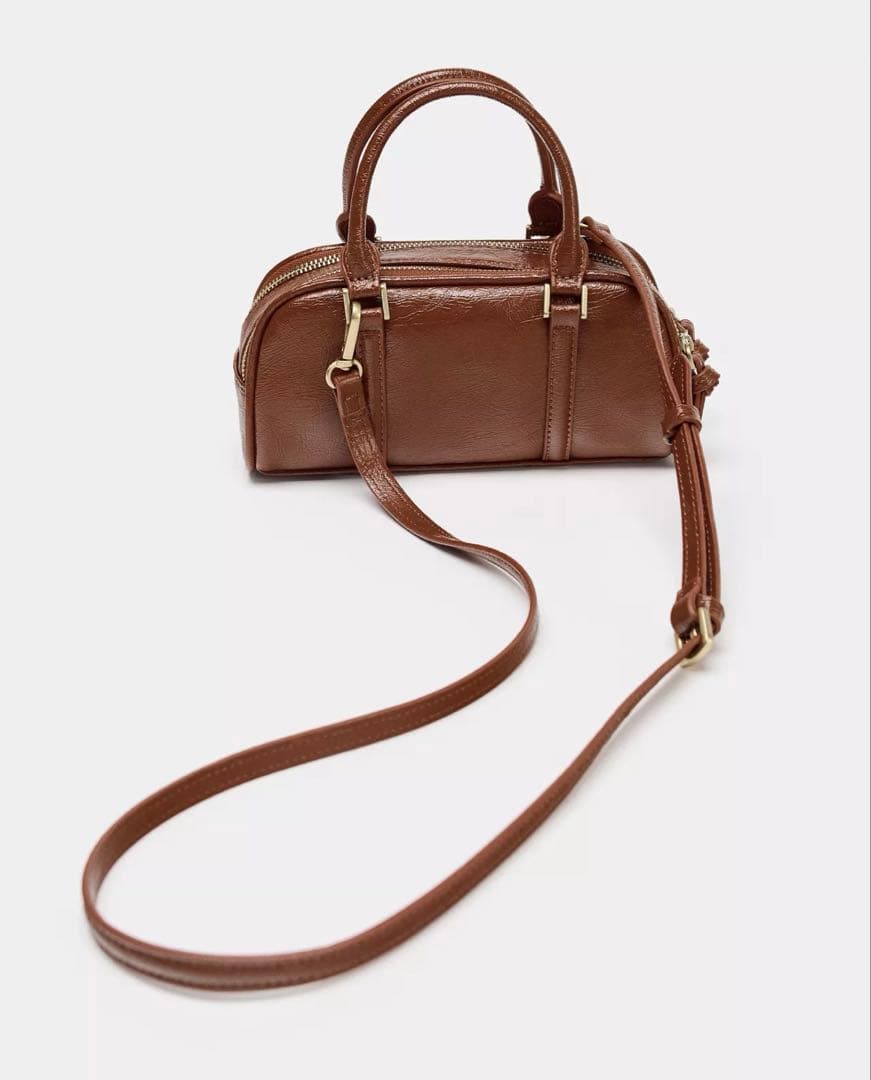 ZARA ミニボストンバッグ - メルカリ