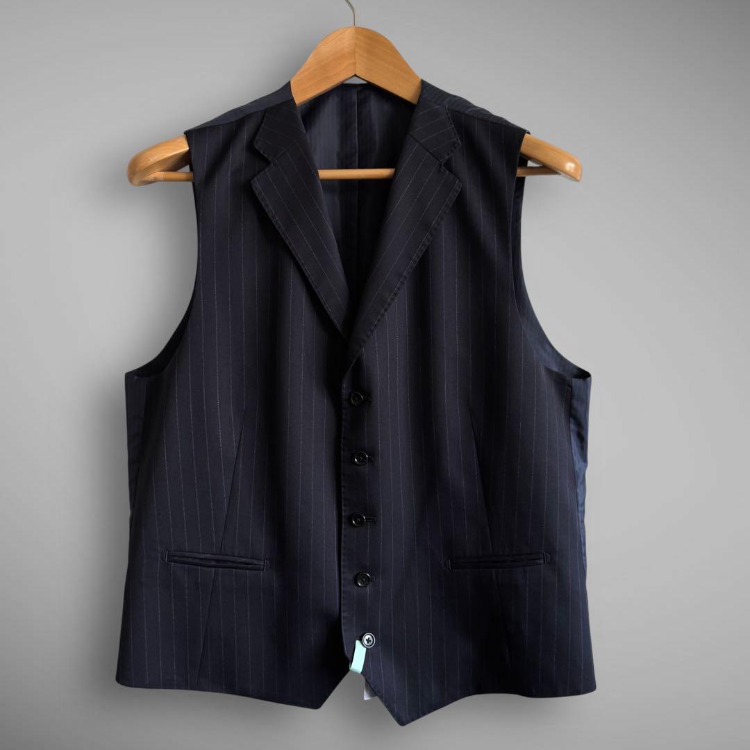 TAKAQ SUPER140's 3Pスーツ AB7 ネイビー ストライプ - メルカリ
