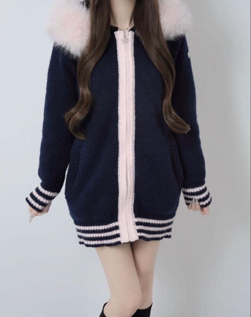 Lumignon Big Fur knit hoodie - メルカリ