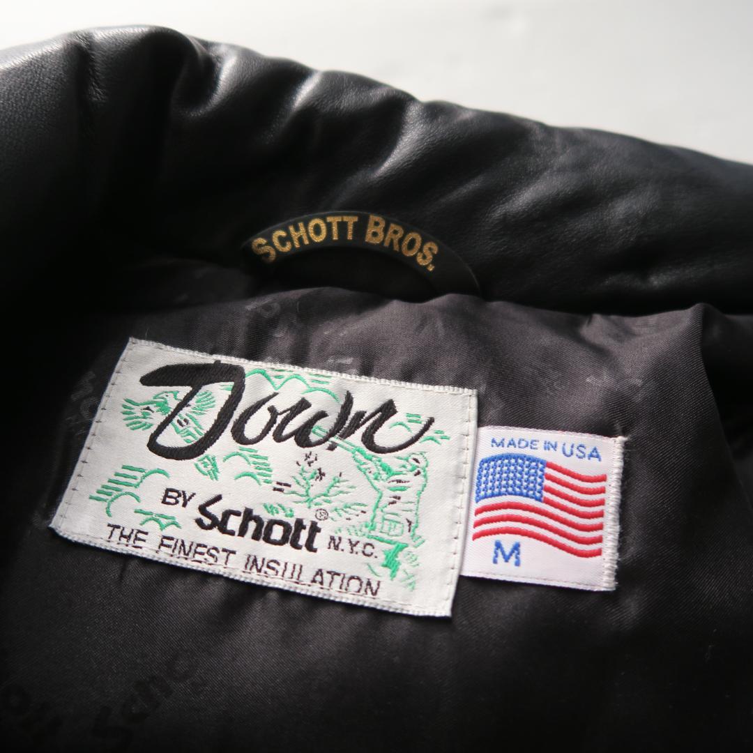 別注 Schott Ron Herman コンチョボタン ラムレザーダウンベスト