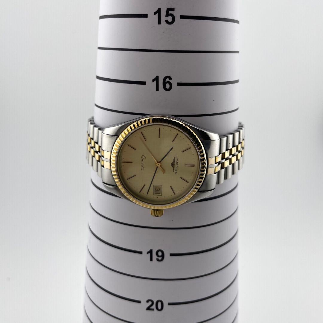 稼働/新品電池】ロンジン デイト フルーテッドベゼル 腕時計 ゴールド