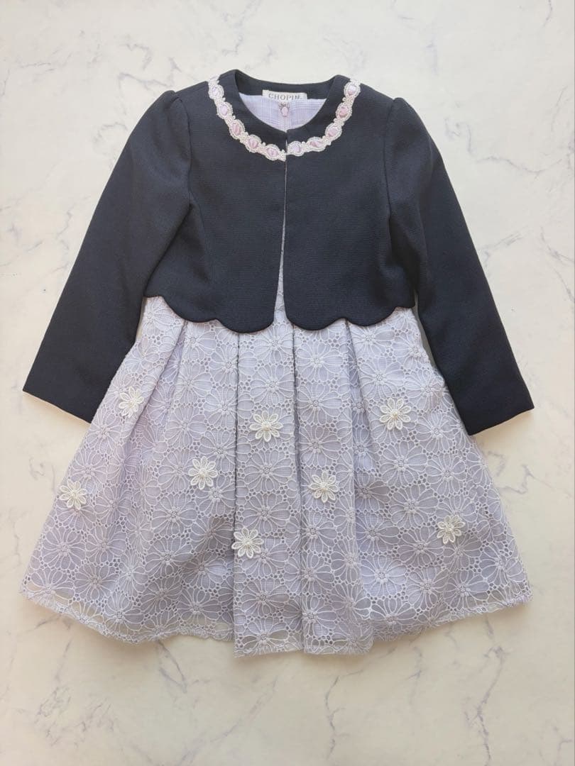 美品　CHOPIN ショパン　セットアップ　120 女の子　ワンピース　ボレロ CHOPIN（ショパン） キッズ 子供服 女の子 ワンピース 上品 レース