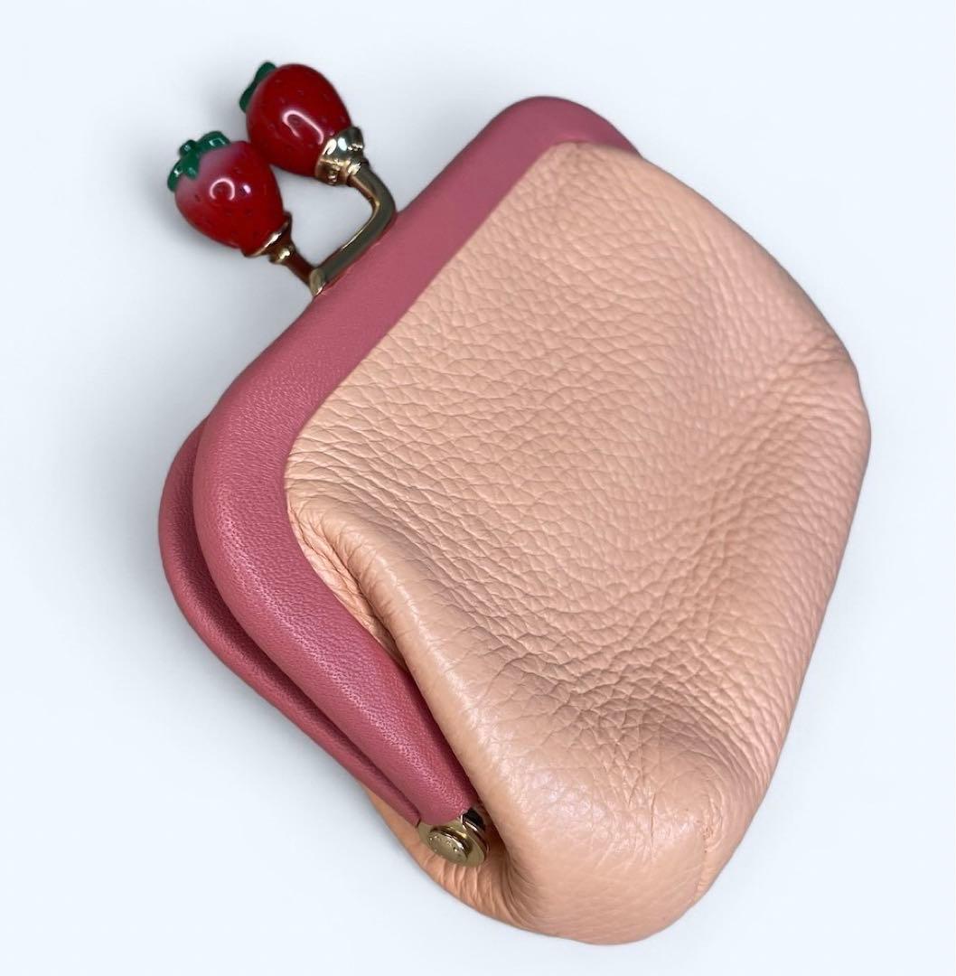 新品未使用】 コーチ キスロック がま口財布ピンク コインケース