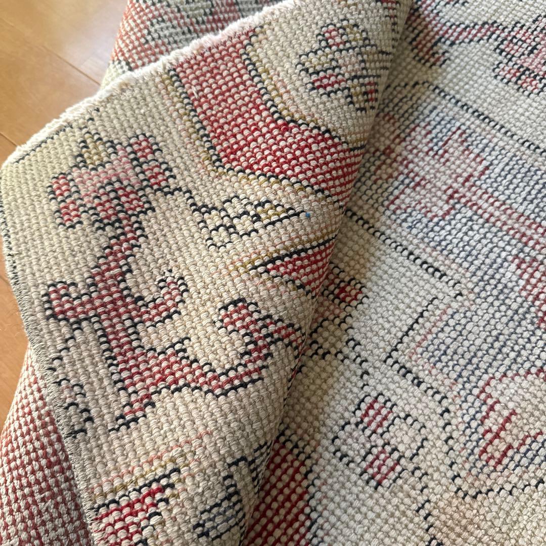 94×180 リバーシブル 擦れシャビーなメダリオン トルコヴィンテージラグ