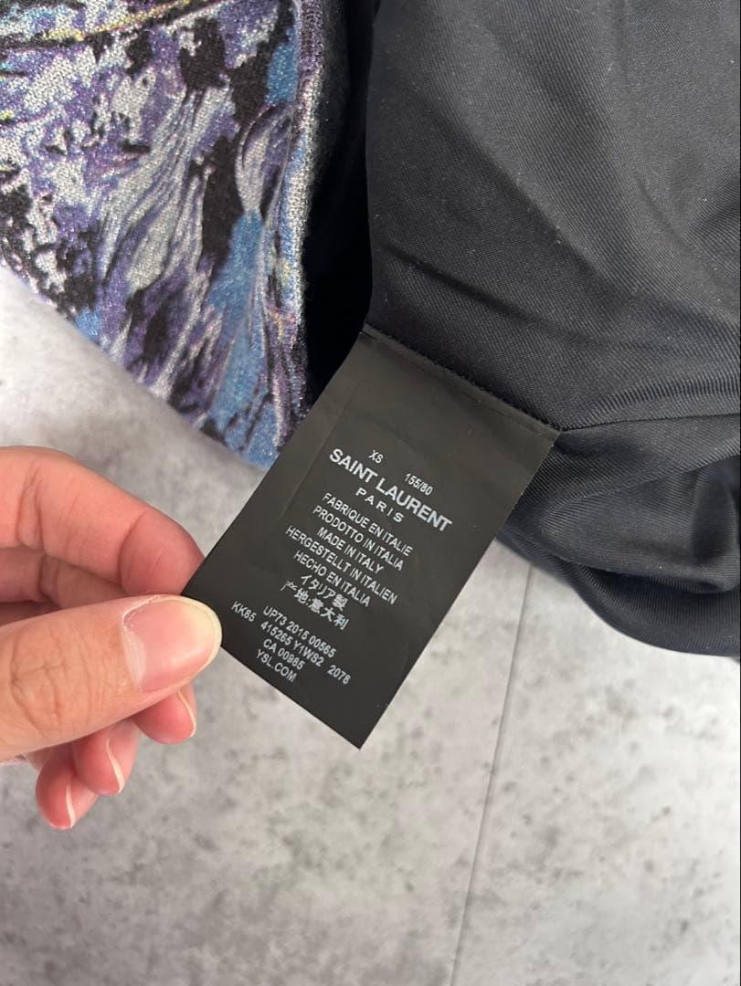 Saint Laurent Paris SS16 ウェーブ ラメ カーディガン