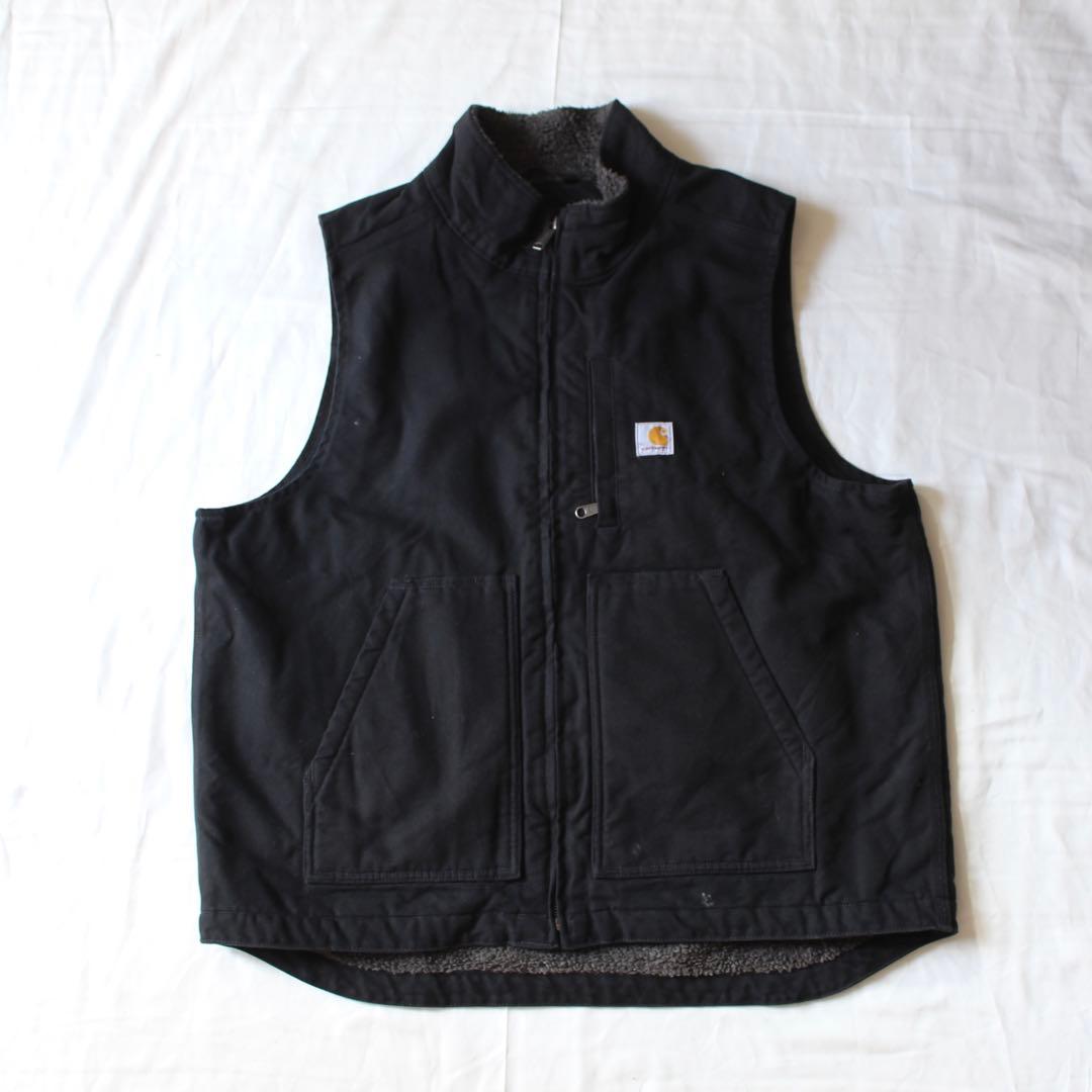 us規格 Carhartt ダックベスト BLK ブラック ワークベスト L - メルカリ