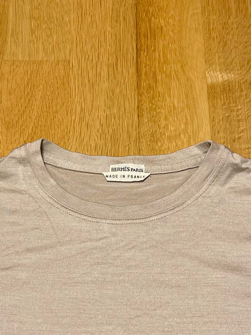 Hermes マルジェラ期 36 シルク混Tシャツ グレージュ - メルカリ