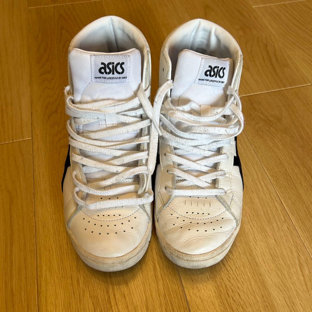 asics ハイカット バスケットシューズ ホワイト/ブラック - メルカリ