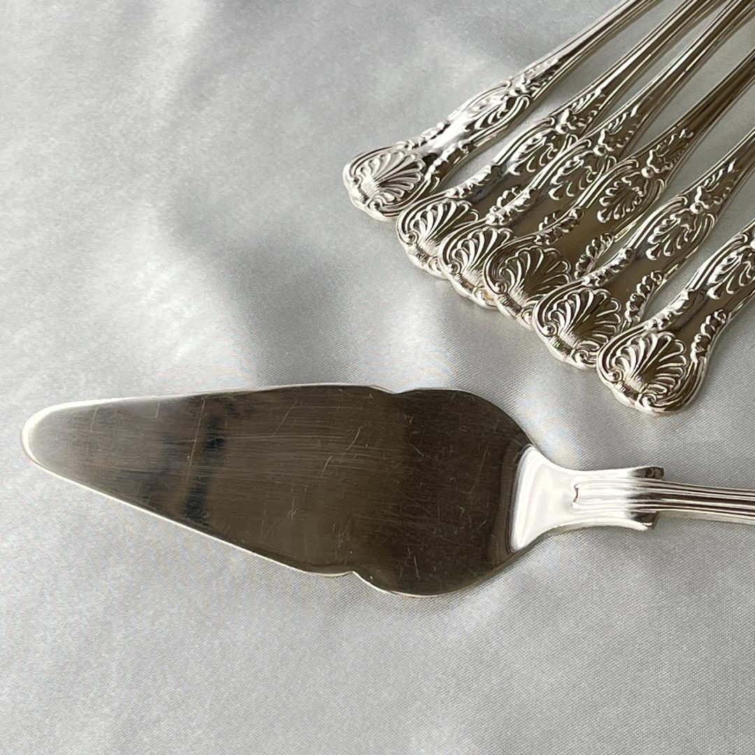 英国】 キングスパターンのケーキフォーク 6本 / ケーキサーバー