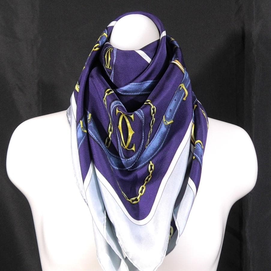 Cartier カルティエ 大判シルクスカーフ D481 - メルカリ